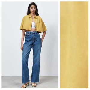 Zara Mustard cropped shirt
